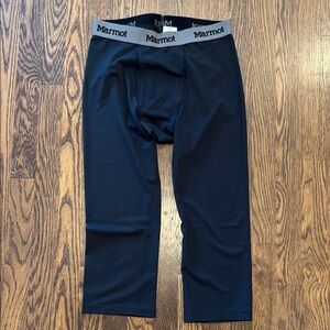 Marmot Men’s 3/4 Base-layer Black Pants - Size Small